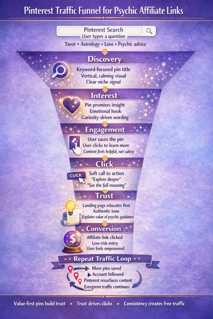 Pinterest Traffic Funnel for Psychic Affiliate Links